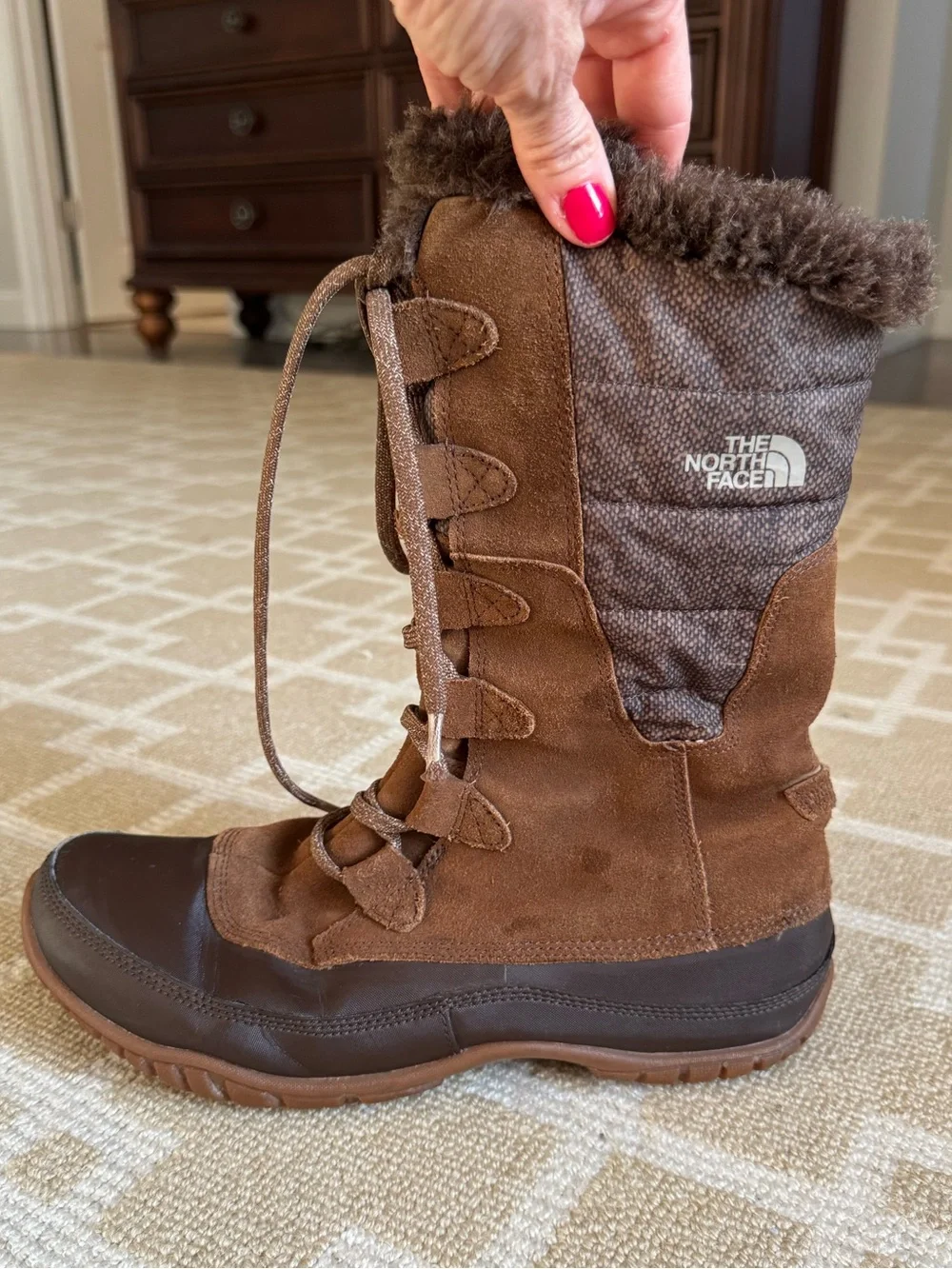 The North Face Nuptse Purna Waterproof Insulated Winter Boots Brown Size 9.5